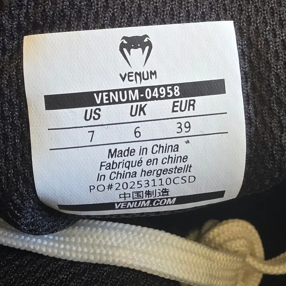 Venum Contender Boxing Shoes Mens 7 Black White Mid Top Training New